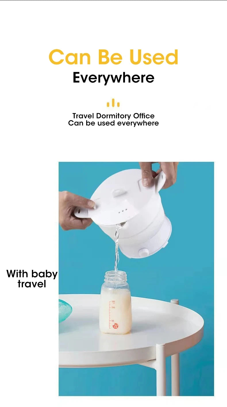 HOMEFISH Foldable Silicone Electric Pot Portable Multi-Purpose Hot Water Boiler for Travel 110/220V Kettle Ideal for Camping
