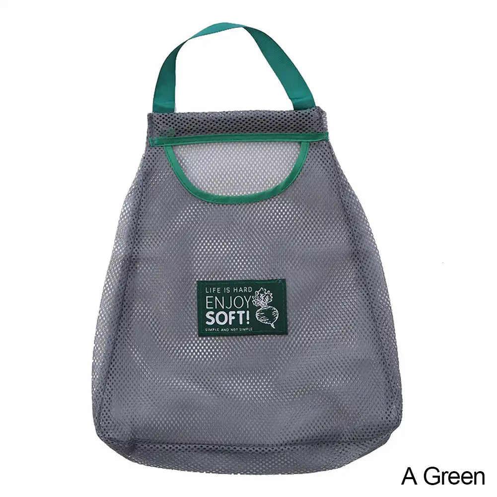 Reusable Kitchen Hanging Mesh Bag Home Fruit And Vegetable Storage Net Bag For Ginger Garlic Potatoes Onions Hollow Mesh Bag