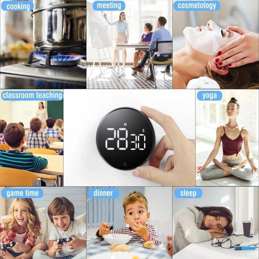 Digital Magnetic Kitchen Timer Shower Study Stopwatch Countdown Countup Timer Time Stopwatch Alarm for Classroom Cooking Fitness