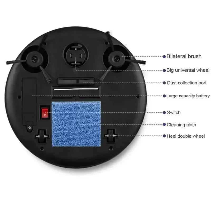 2026 New Smart Sweeping Robot Silent Vacuum Cleaner Sweep Mop Brush 3-in-1 Multi-function Intelligent Automatic Vacuum Cleaner