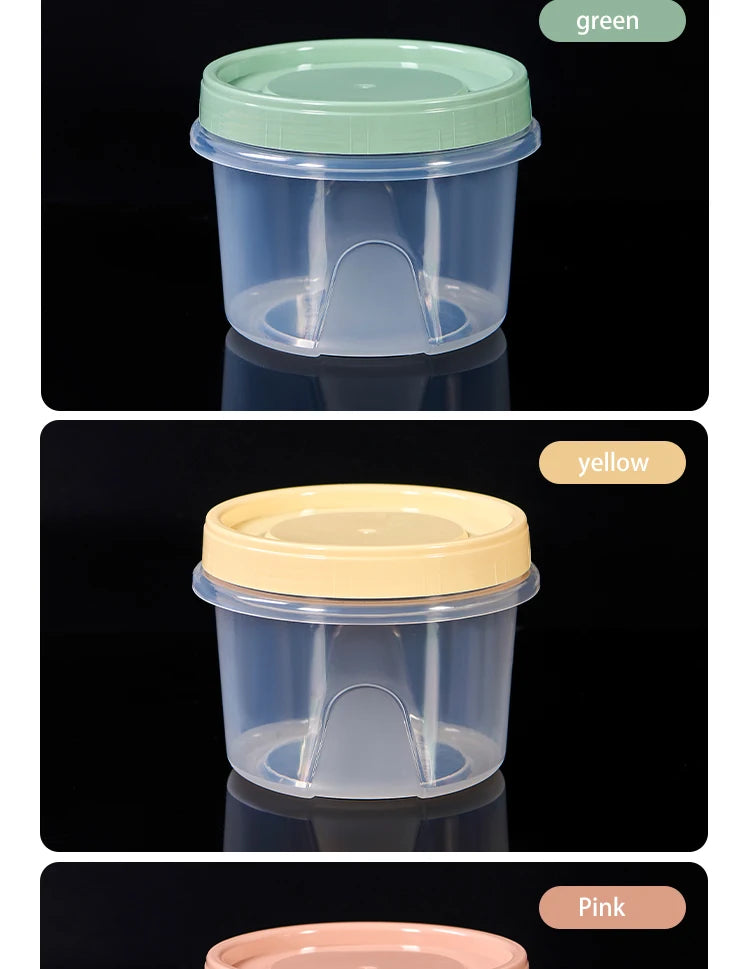 8 Pcs 500ml Round Food Fresh Keeping Box Kitchen Refrigerator Storage Container Fruits Snacks Sealed Jar Microwave Heating