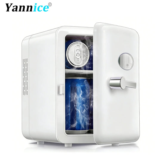 Portable 4L Mini Beauty Fridge Car & Home Dual Use Cooling Heating Refrigerator Skincare Cosmetics Makeup Face Fridge for Travel
