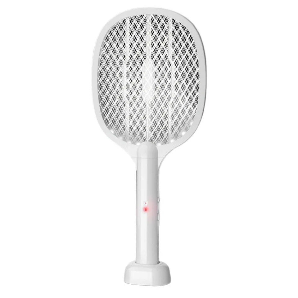 Handheld Electric Fly Swatter, Bug Zapper Racket, 2 in 1, USB Rechargeable, Mosquito Killer Lamp, Pest Control, 3000V