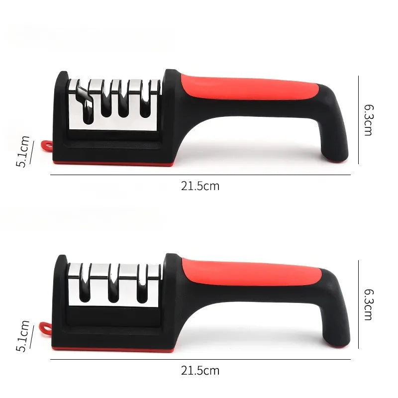 3/4 Segment Knife Sharpener Three-stage Cutting Knife Kitchen Multifunctional Handheld Fast Sharpening Stone  Kitchen Supplies