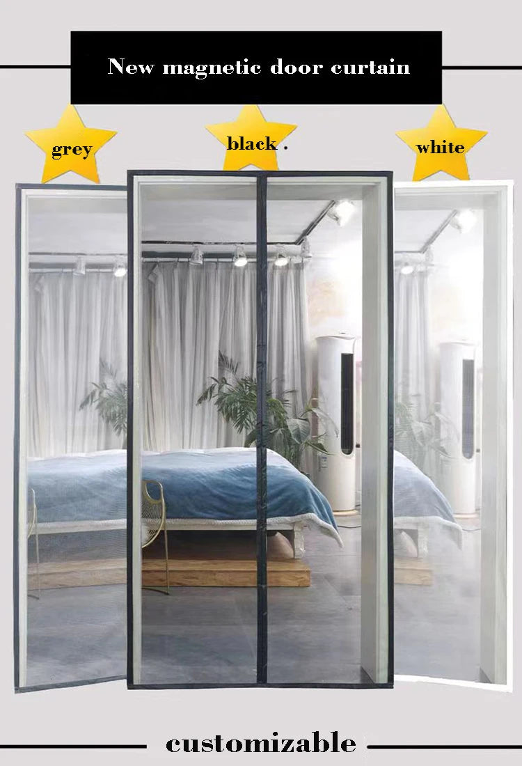 Mosquito proof curtain, high-end magnetic screen door, encrypted household bedroom partition, customized screen window in summer