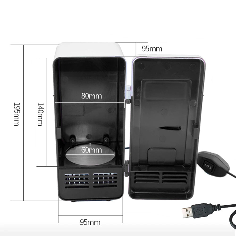 Mini USB Fridge Portable Cooler Beverage Drink Cans Cooler / Warmer Refrigerator for Car Laptop PC Computer Black Red Color 2025
