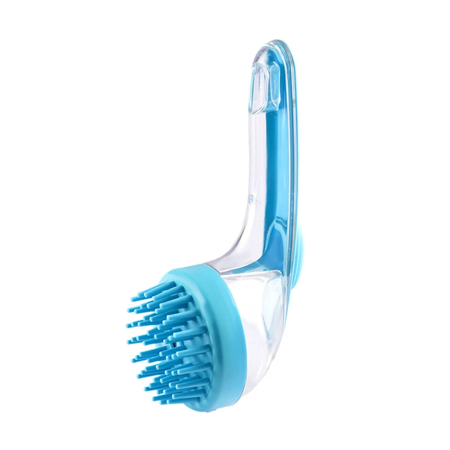 1pc Pet Bath Brush Soft Silicone Long Handle With Shampoo Dispenser Gentle Massage For Grooming And Cleaning Fur And Hair