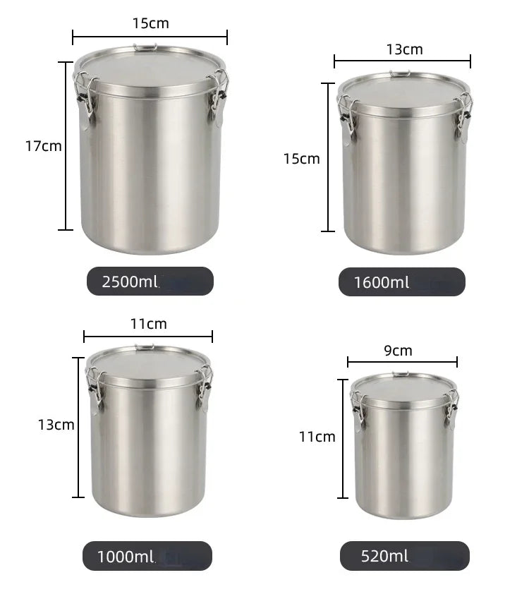 Tea Hermetic Pots Whole Grains Hermetic Containers for Food Stainless Steel Seal Sealed Container Coffee Beans Storage Airtight
