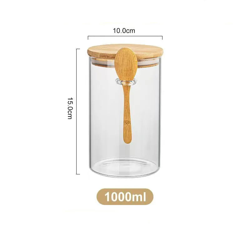 1pc Airtight Food Containers Kitchen Storage Pots Glass Jar with Lid Sealed Canister Sugar Tea Cans Hermetic Kitchen Coffee Jars