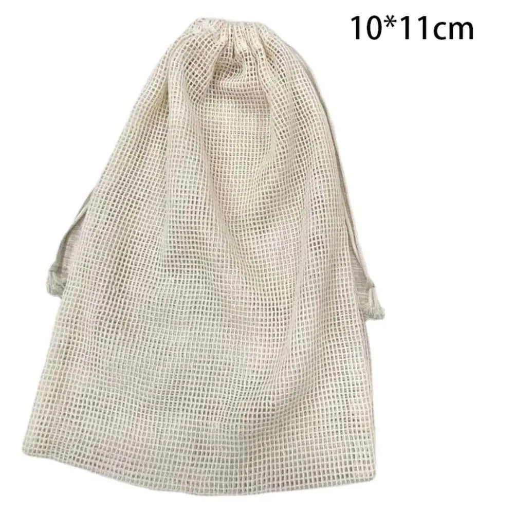 Reusable Cotton Mesh Bag Large Eco-friendly Mesh Shopping Bag Fruit and Vegetable Storage Light Weight Bundle Pocket Kitchen
