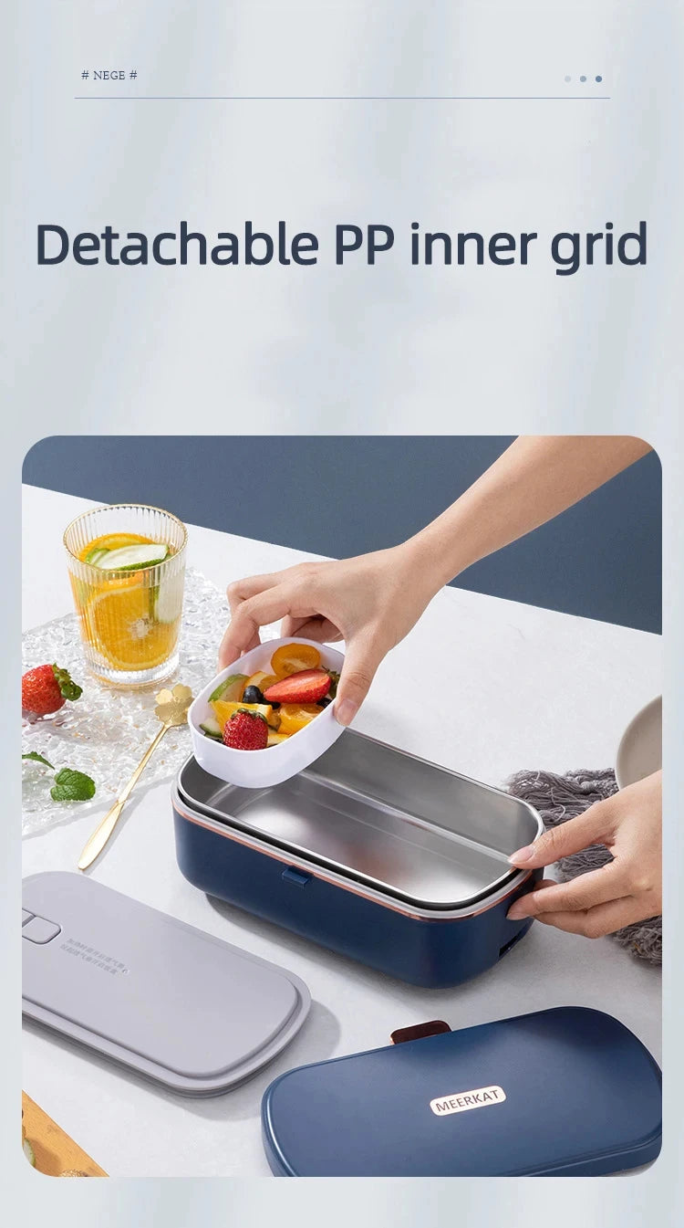 220V Electric Lunch Box 900ml Portable Rice Cooker Water Free Heating Bento Box  Thermostatic Heating Food Warmer For Office