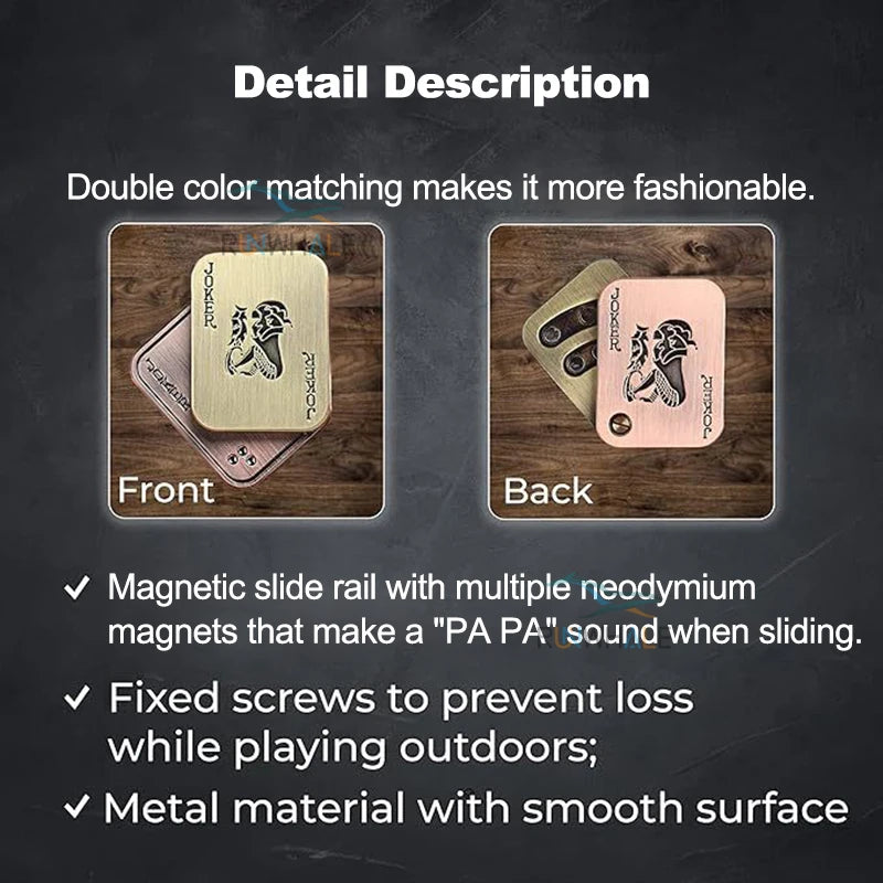 EDC Push Slider Metal Fidget Anti Stress Toys Adults Finger Spinner Poker Relieve Anxiety Toy Portable Pop Magnetic Slider Games