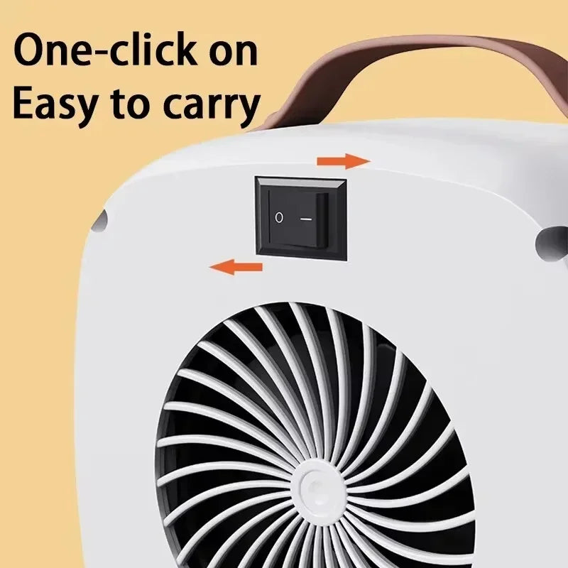Mini Portable Heaters Desktop Mutes Fast Heating Warmer Fan 500W PTC-Ceramic Warm Air Heaters for Indoor Office Winter