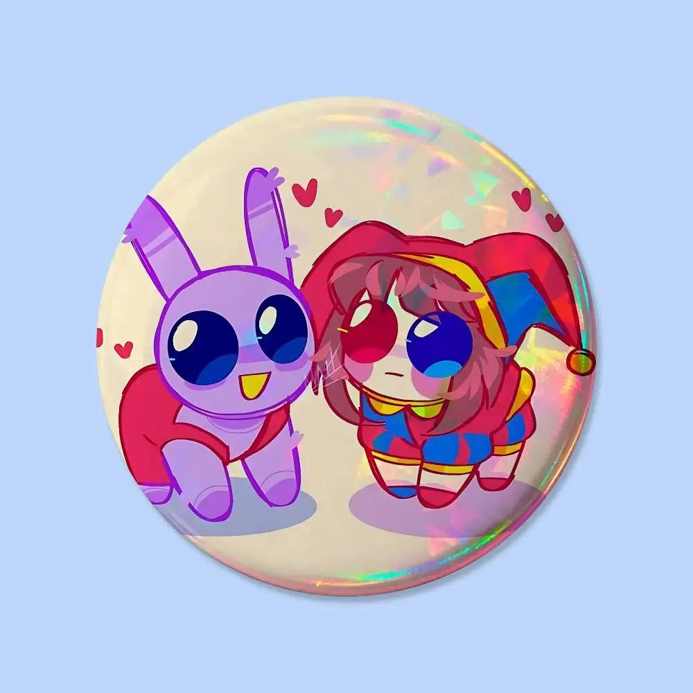 The A-Animated D-Digital Circus Badges 25 32 44 58 75 Mm Round Cosplay Pin Bag Decor Fans Collect Friends Gifts Brooch Souvenir