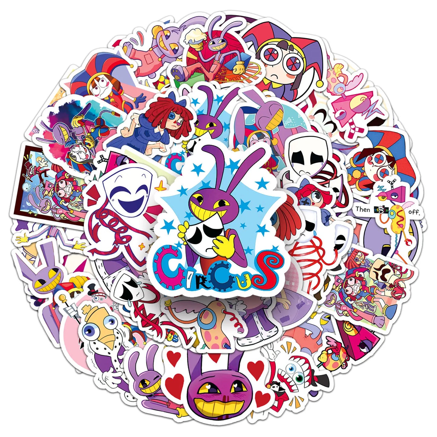 54 PCS The Amazing Digital Circus Sticker Cartoon Skateboard Water Cup Decoration Graffiti Sticker Children’s Toy Birthday Gift