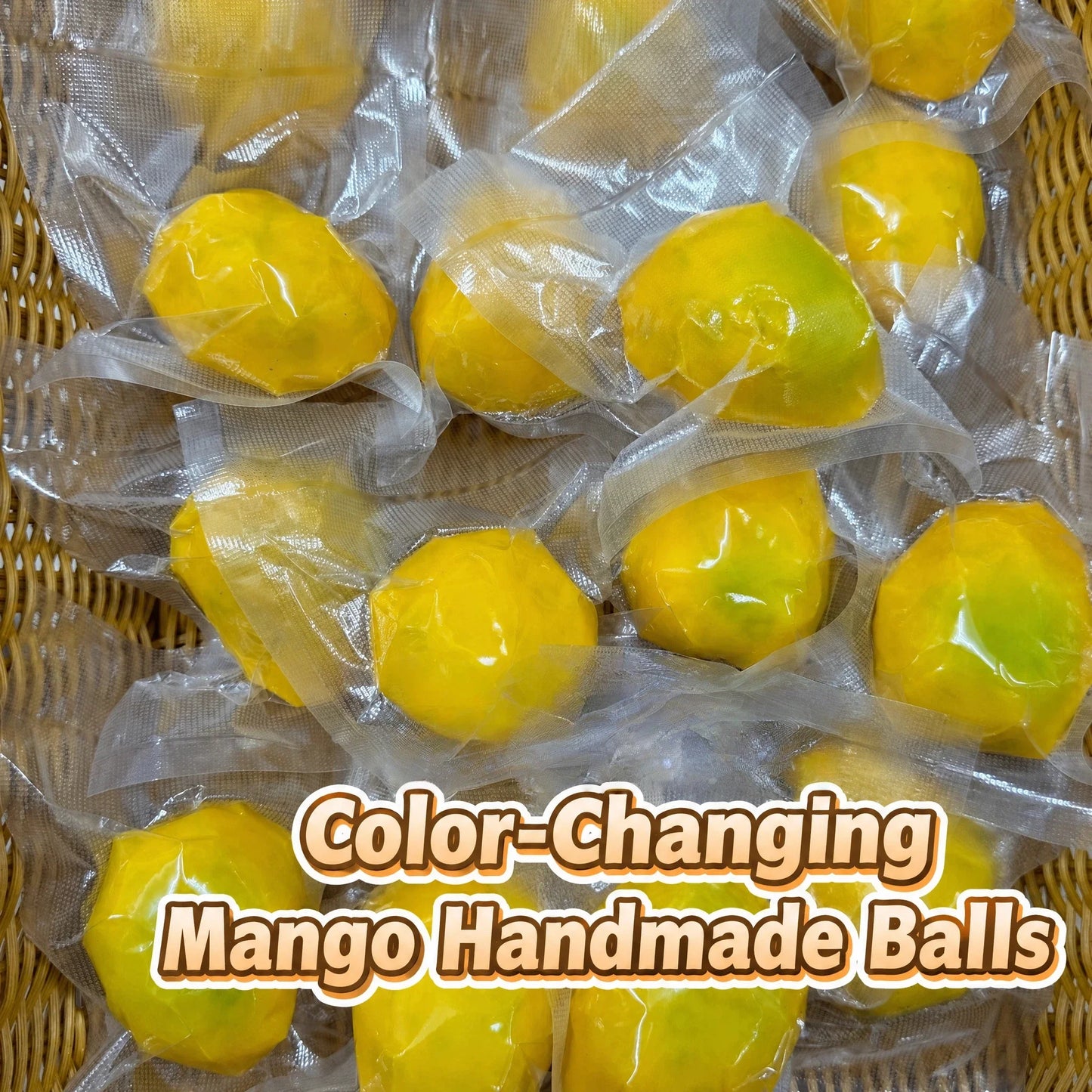 2026 New Handmade Crispy Mango Squishy Stress Ball Crunchy Squeeze Fidget Toy Round Blocks ASMR Sensory Decompression for Adults