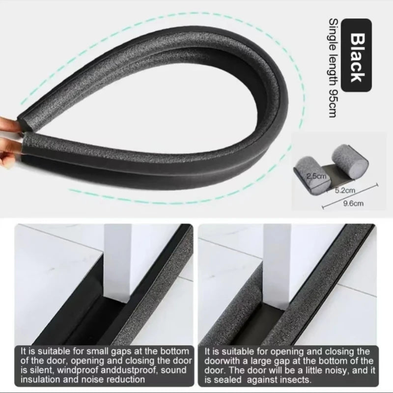 2-Pack Flexible Under Door Draft Stopper Bottom Seal Strip Weather Strip Anti-Cold Gap Blocker Thicker Sealing Strip 93 men di