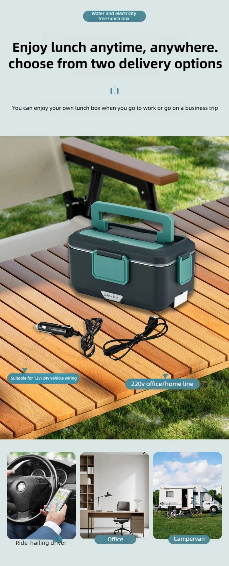 TINSOL New 3.5L Electric Lunch Box 90W Portable Food Heater Suitable for Car or Home Leak-proof Lunch Heating Microwave