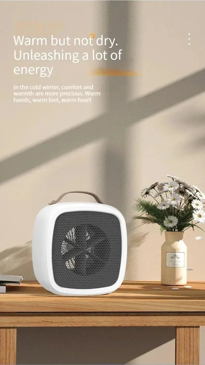 Mini Portable Heaters Desktop Mutes Fast Heating Warmer Fan 500W PTC-Ceramic Warm Air Heaters for Indoor Office Winter