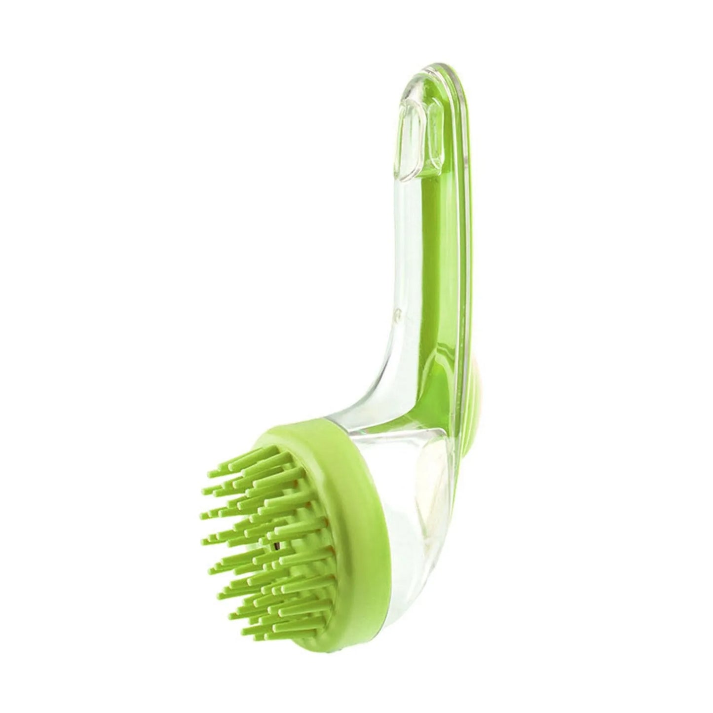 1pc Pet Bath Brush Soft Silicone Long Handle With Shampoo Dispenser Gentle Massage For Grooming And Cleaning Fur And Hair