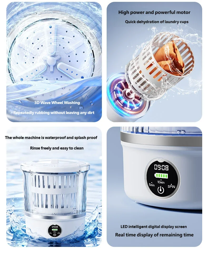 HOMEFISH Dehydrated Underwear Washing Machine Fully Automatic Dormitory Mini Mini Sock and Underwear Washing Machine