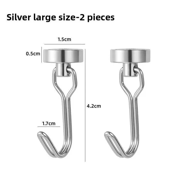 Heavy Duty Neodymium Rare Earth Magnetic Hooks for Cruise Ship Refrigerator Kitchen Home Office Hanging Organization Strong Hold