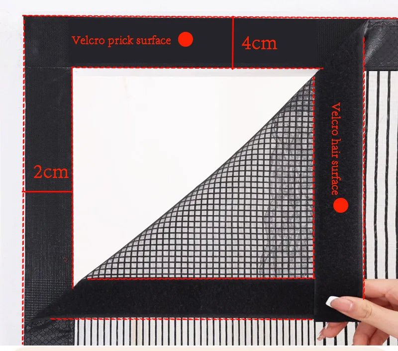 Diamond mesh mosquito proof door curtain, summer mosquito net, magnetic mesh curtain,self-adhesive,home use,no punching required