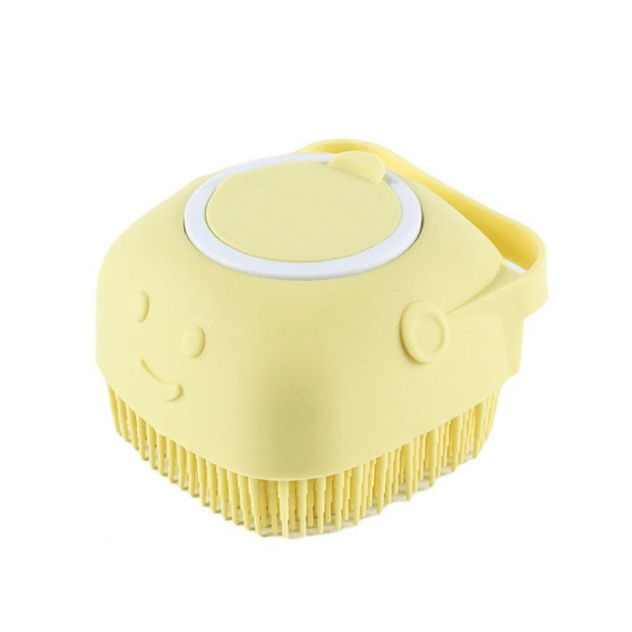 1pcs Soft  Dog Bath Brush - Gentle Massage with Shampoo Dispenser - Efficient Cat Grooming Brush for a Paws-itive Cleanin