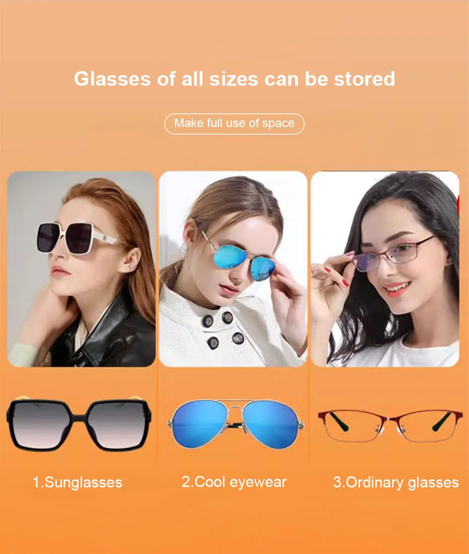 BLALION Car Glasses Case Auto Sun Visor Suede Glasses Holder Sunglasses Clip Card Ticket Holder Universal Interior Accessories