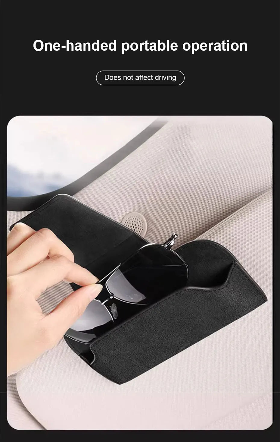 BLALION Car Glasses Case Auto Sun Visor Suede Glasses Holder Sunglasses Clip Card Ticket Holder Universal Interior Accessories