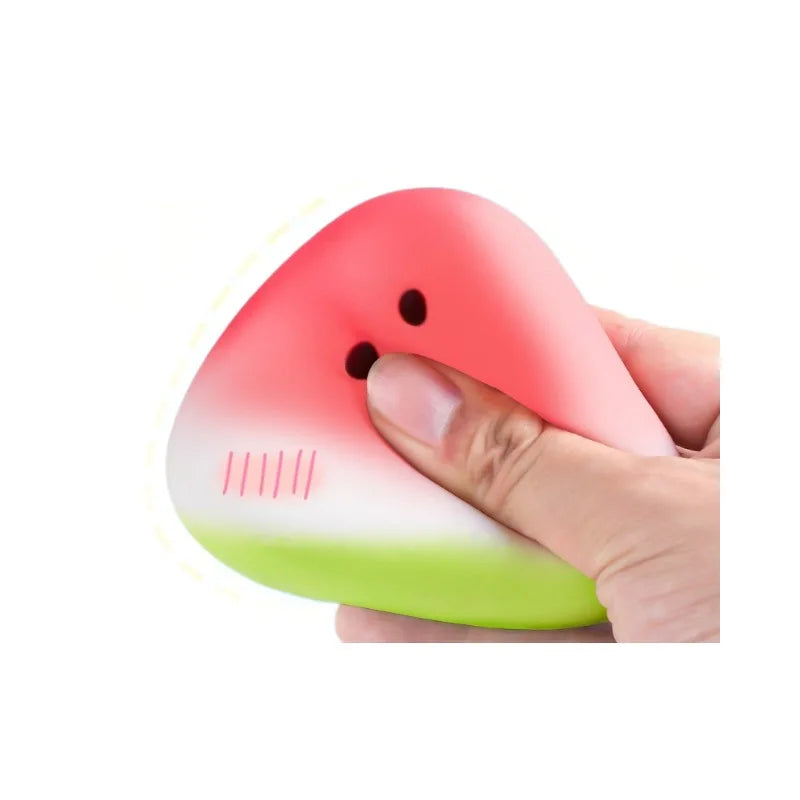 Cute Watermelon Squishy Fidget Toy Slow Rebound Decompression Toy  Anti-Stress Slow Rising Fruit Soft Stress Relief Squeeze Toy