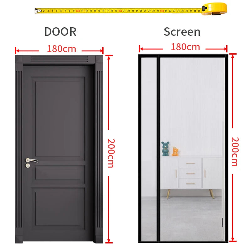 Magnetic screen door, hands-free mesh curtain, child and pet friendly, heavy-duty mosquito net, easy to install，Auto-Close