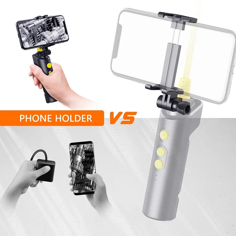 Dual Lens WIFI Endoscope HD1080P Wireless Pipe Inspection Borescope Camera Car Check Waterproof LEDs 2600mAh With Phone Holder