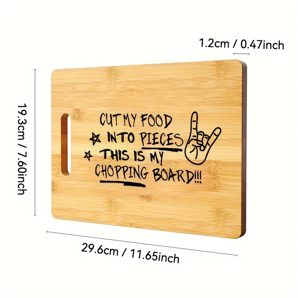 Cutting Board, Engraved Cutting Board, Cut My Food into Small Pieces Cutting Board, Laser Engraved Funny Bamboo Cutting Board
