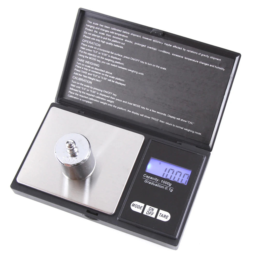 Mini Jewelry Scale 0.01g Electronic Stainless Steel Digital Pocket Scale Gold Gram Balance Portable Kitchen Scale Weighting Tool