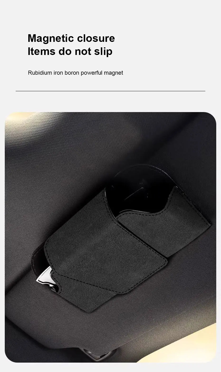 BLALION Car Glasses Case Auto Sun Visor Suede Glasses Holder Sunglasses Clip Card Ticket Holder Universal Interior Accessories