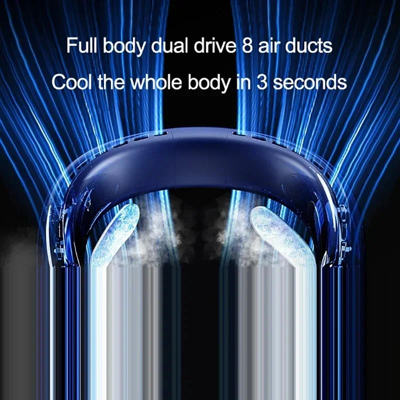 5 Speed Neck Fan Cooling Rechargeable Air Conditioning Fans Air Cooler 4000mAh Air Conditioner For Sports