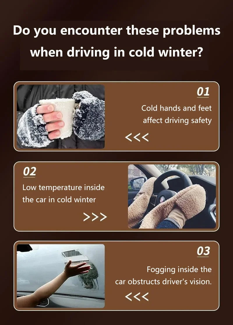 360° Rotation Winter Fast Car Heater 12V/24V Car Heater Fan Large Blowing Area Adjustable Wind Speed Windshield Defogging 2026