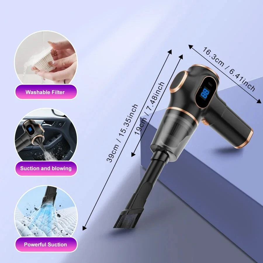 TINSOL Wireless Vacuum Cleaner Dual Use for Home and Car High Power Home Appliance With display Screen Carpet Sofa Car Cleaner