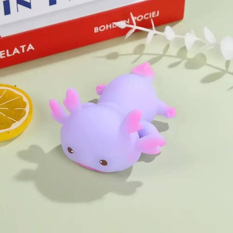 1/4pcs Axolotl Squeeze Ball Cute Fish Relax Cartoon Antistress Squishy Stress Relief Slow Rising For Adult Kids Stretch Toys