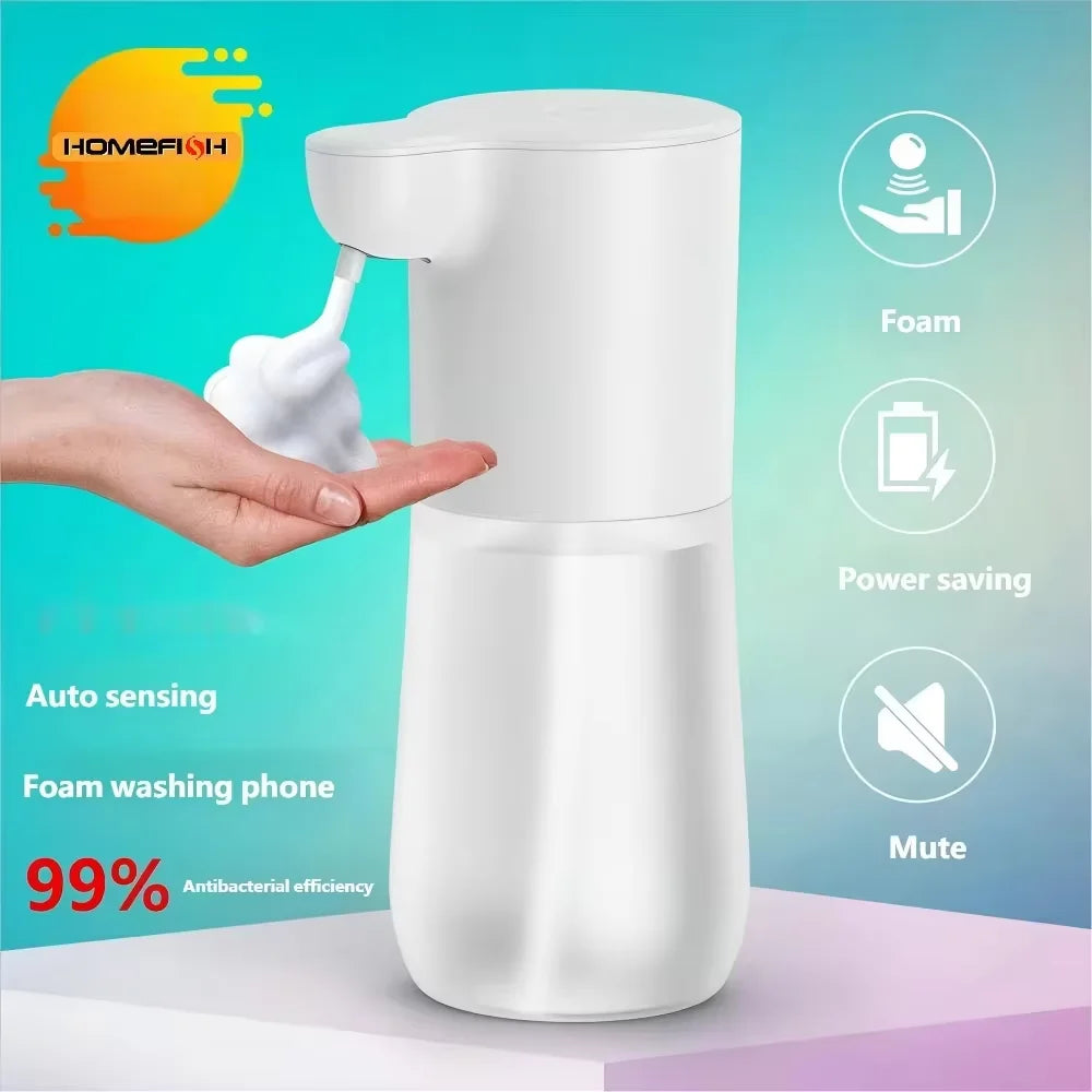 HOMEFISH Smart Sensor Automatic Soap Dispenser 350ml USB Charging Contactless Soap Foam Dispenser Hand Sanitizer Machine