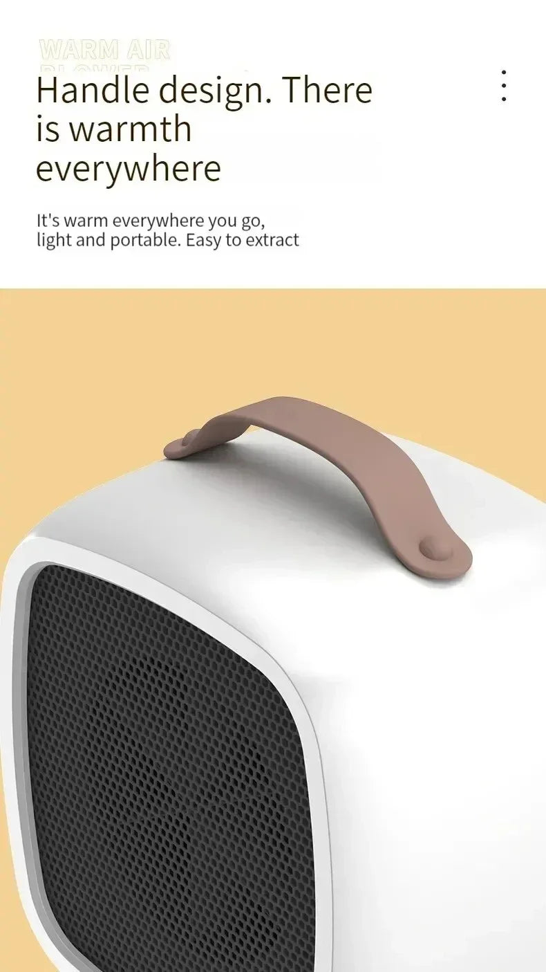 Mini Portable Heaters Desktop Mutes Fast Heating Warmer Fan 500W PTC-Ceramic Warm Air Heaters for Indoor Office Winter