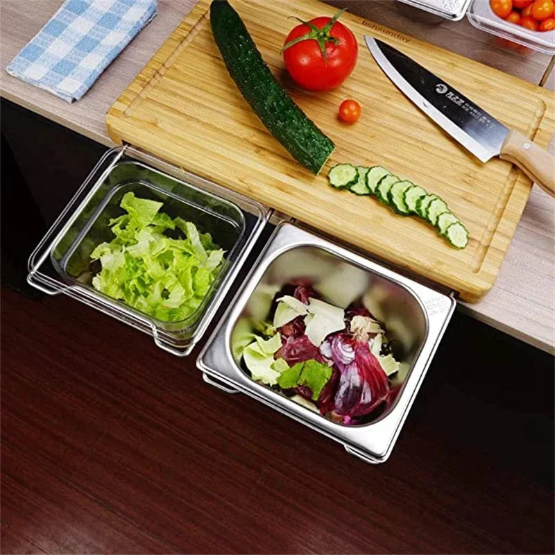 2025 Expandable Bamboo Cutting Board Set with Trays and Box for Kitchen Juice Trough Cutting Board Tools Storing Chopped Food