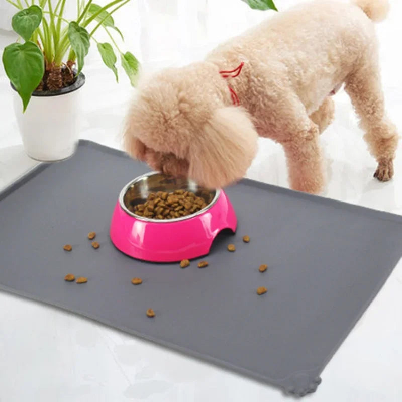 Silicone Pet Food Mat Waterproof Non-Slip Cat Dog Feeding Bowl Pad Easy Clean Pet Accessories