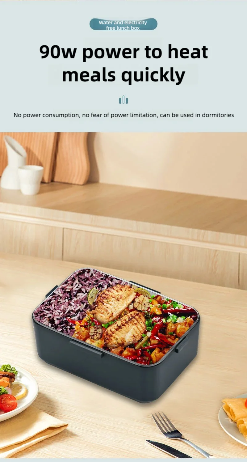 TINSOL New 3.5L Electric Lunch Box 90W Portable Food Heater Suitable for Car or Home Leak-proof Lunch Heating Microwave
