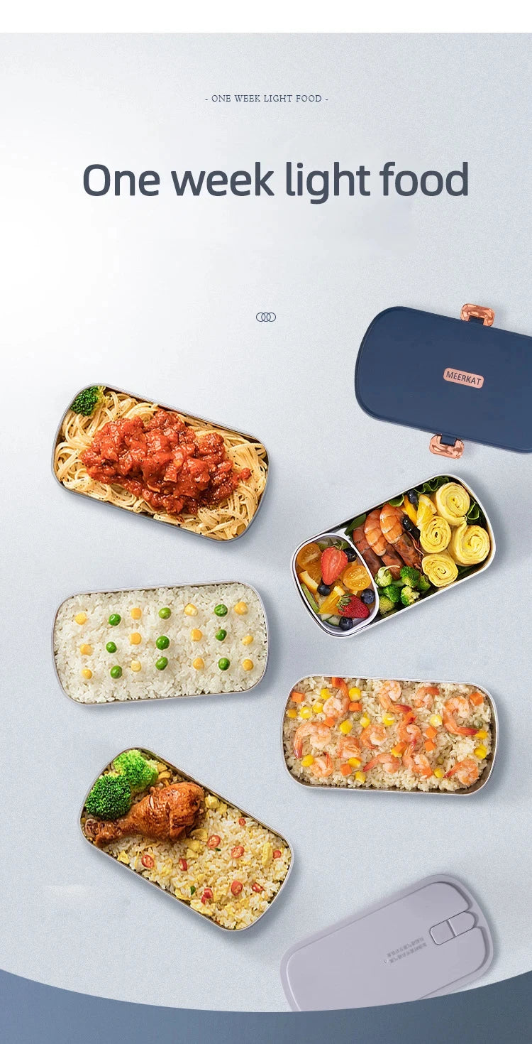 220V Electric Lunch Box 900ml Portable Rice Cooker Water Free Heating Bento Box  Thermostatic Heating Food Warmer For Office