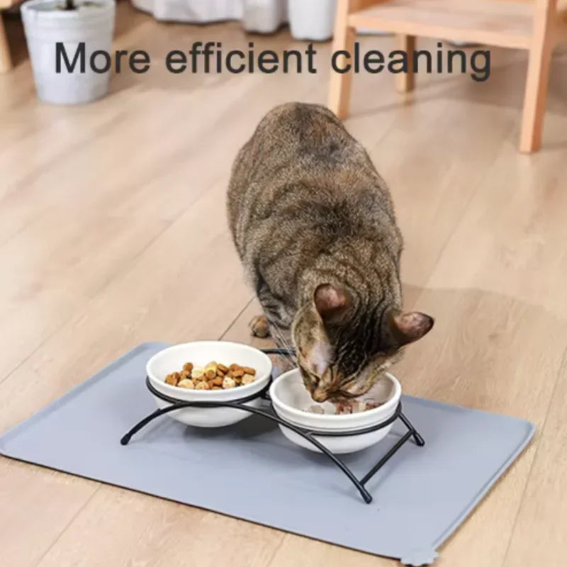Silicone Pet Food Mat Waterproof Non-Slip Cat Dog Feeding Bowl Pad Easy Clean Pet Accessories