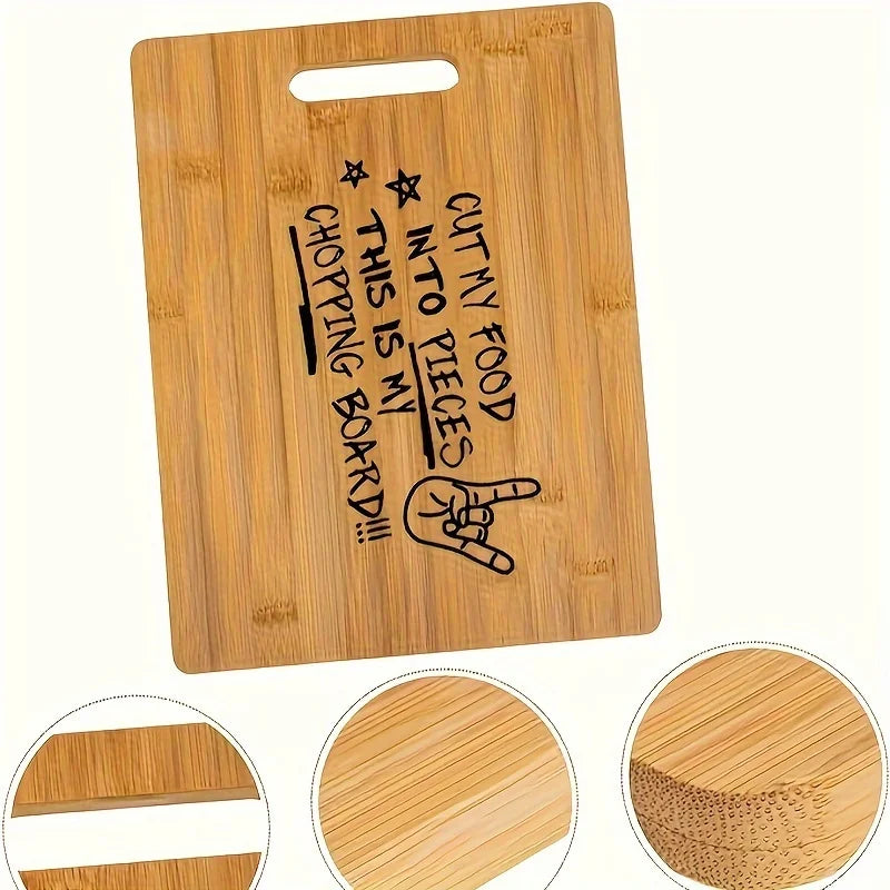 Cutting Board, Engraved Cutting Board, Cut My Food into Small Pieces Cutting Board, Laser Engraved Funny Bamboo Cutting Board