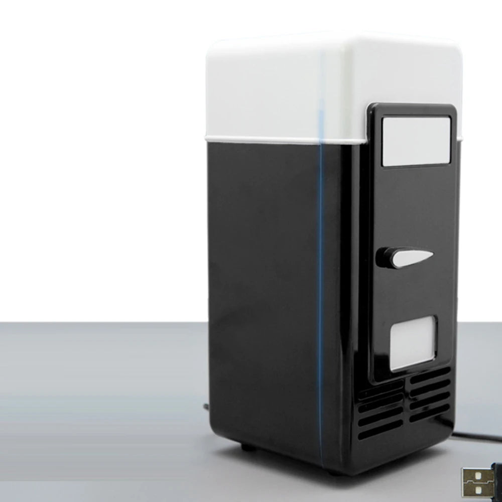 Mini USB Fridge Portable Cooler Beverage Drink Cans Cooler / Warmer Refrigerator for Car Laptop PC Computer Black Red Color 2025