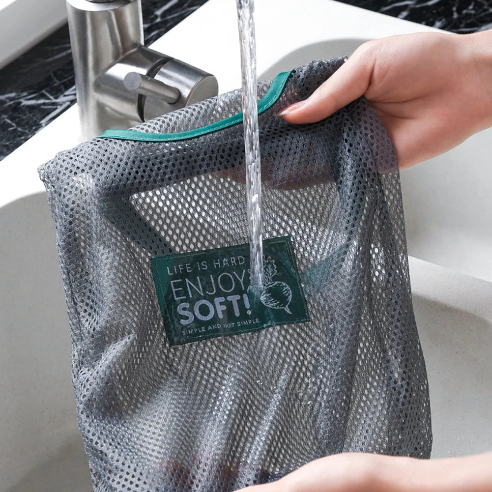 Reusable Kitchen Hanging Mesh Bag Home Fruit And Vegetable Storage Net Bag For Ginger Garlic Potatoes Onions Hollow Mesh Bag